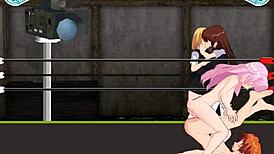 Princess of the Ring: Juliette Battles Sofia in Anime Lesbian Catfight Game