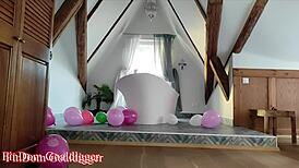 Superheroine in Latex Cosplay Dominates and Humiliates Small Penis with Heels