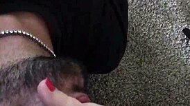 Sweaty barefoot foot worship session with slave elements.