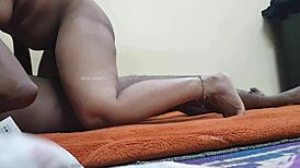 Tamil college girl engages in hard activity