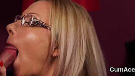 foxy looker swallows cum in pov blowbang with handjob and facial... 😏💦