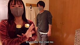 Chocolate-Slick Bathroom Sex with Young Japanese Couple on Valentine's Day