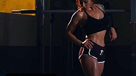 busty fit milf sophia locke ends sweaty workout in gym