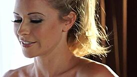 Lesbian ex-lovers Lena Nicole and Jojo Kiss reconnect with steamy touches. Their oiled bodies ignite old flames.