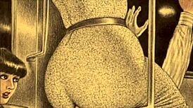 Detailed vintage erotic drawings