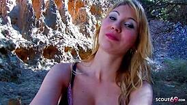 Blonde Latina teen Cristal Cherry seduced for beach banging.