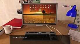 Alex shakes hard dick watching landlady's nude yoga