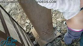 Real Public Cum Soaked Panties Near Busy Trains