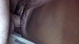 beautiful ebony pussy dripping from big white cock creampie interracial fun