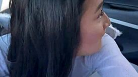 Petite Asian Teen 18+ Avery Black's Outdoor Car Pickup on Social Media Story