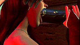 Krampus welcomes new naughty helper in anime hentai fantasy with big black cock