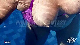 busty pinay reveals her big tits while lounging in the pool, causing a scandal
