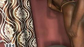 Petite ebony girl with big ass experiences various dirty sex positions ending in creampie and cumshot.