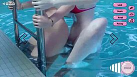 lots of wet futa bitches have sex near the pool and sauna in 3d