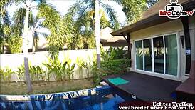 Petite Blonde Vacationer Gets Fucked And Swallows In POV By German User