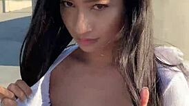 Petite Asian Teen 18+ Avery Black's Outdoor Car Pickup on Social Media Story