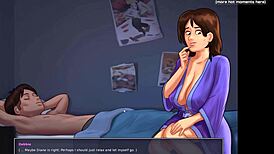 Gorgeous milf breastfeeding in sexiest summertime saga gameplay moments part 10