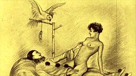 Beautiful Vintage Anime Cartoon Illustration