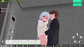 Loop Train H-Game Elevator Scene With Squirting And Creampie