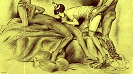 Beautiful Vintage Anime Cartoon Illustration