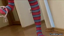 Tiny Miley Teases Pussy