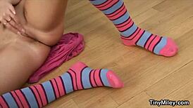 Tiny Miley Teases Pussy