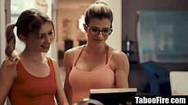 young cheerleader pressured into threesome with milf coach and her hubby