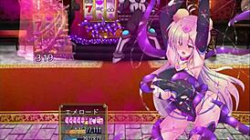 Quarta Knight bound in tight bondage with big ass and tits in hentai anime game.