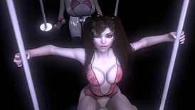 痴迷Dva在可爱Overwatch服装中骑鸡巴！