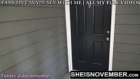 Caught my stepsister outside for a risky blowjob in public with msnovember on sheisnovember