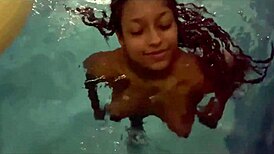 I'm at the motel pool getting a hot blowjob from this sexy black prostitute with muff diving and licks.