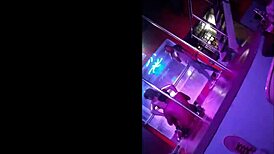 Night club in Ecuador sets the scene for a Venezuelan babe dancing sexy on the desk