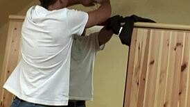 hidden camera captures maid giving blowjob