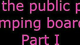 Captured On Public Pool's Jumping Board In Cartoon.