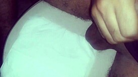 Shaved Dick Masturbation in Bathroom Scene