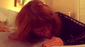 catgranny in cosplay just blows batman like a pro