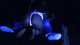 Carrie B's Intense Blacklight Fuck Fest with Face Fucking and Gagging