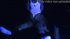 Carrie B's Intense Blacklight Fuck Fest with Face Fucking and Gagging