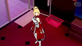 Mordred Pedragon from Fate Apocrypha masturbates you and lets you cum inside.