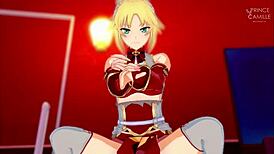 Mordred Pedragon from Fate Apocrypha masturbates you and lets you cum inside.