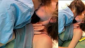 I got a birfday surprise with hot kisses, pussy masturbation, blowjob, and internal cumshot.