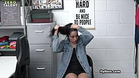 Latina teen caught on hidden cam at office