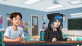 in summertime saga 213, a milf character gets involved in cartoon adventures