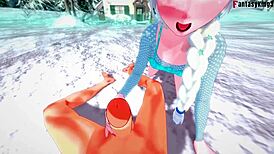 Watch Elsa from Frozen sucking and fucking in this fantasy hentai?