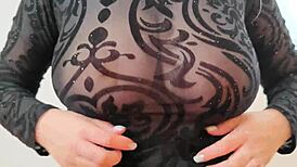 Wearing Sweatshirt Revealing Large Breasts And Nipples For Outdoor Orgasm