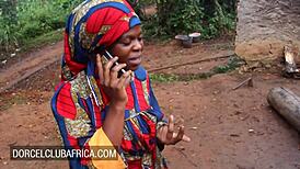 Brunette ebony woman meets a stranger for a casual pickup