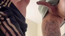 i saw this sexy twink jerking off and joined in to suck his ass and give a sloppy blowjob... oops i meant cock