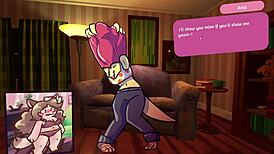 two chicks playing furry strip poker 😈