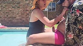 Old fat guy gets his cock sucked by hotel girl in public 😏