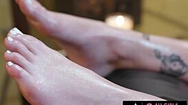 is all-girl massage turning into pussy fucking with big tits?